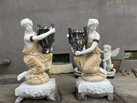 Sculpture en marbre grandeur nature Statues de dame avec pots de fleurs