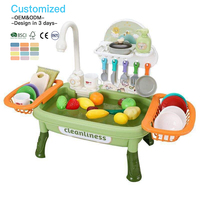 Ensemble de jouets pour évier de cuisine avec eau courante, jeu d'imitation, jouet électrique de lavage de vaisselle pour enfants OEM ODM