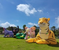 Vente chaude Géant Gonflable Tigre Modèle Dessin Animé Gonflable Mascotte Tigre Sauvage Événement Décoration Gonflable art Sculpture