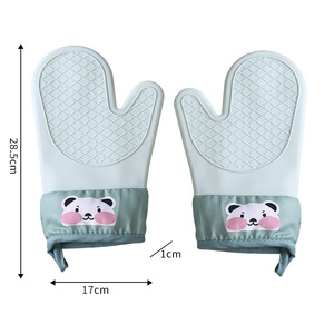Heat Resistant <b>Silicone</b> Oven Mitts 28cm Cotton Lined Non Slip <b>Baking</b> Gloves - Product Image 5