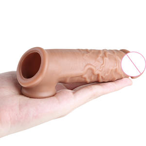 Realistische Penis verlängerung Cock Sleeve Wieder verwendbare Silikon Penis Ver größerer Verzögerung Kondome für Männer Dildo Enhancer Spielzeug - Product Image 4