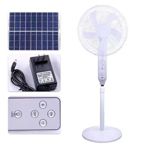 Factory Price 16 Inch Standing Fan With Solar <b>Rechargeable</b> 12W Big Power Solar <b>LED</b> <b>Light</b> & 7-9 Hours <b>Working</b> Time HRX-168 16inch - Product Image 2