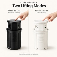 Boîte de prise électrique intelligente escamotable en aluminium à prix d'usine, design dissimulé, 4 prises CA, prise universelle UK/US pour bureau