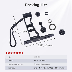 <span class=keywords><strong>Estabilizador</strong></span> de mano de montaje de cámara de acción de aleación de aluminio para <span class=keywords><strong>GoPro</strong></span> Insta360 con adaptador de cabeza de bola de 1/4 "-3/8"-1" - Product Image 6