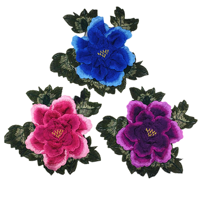 Patch en feutre à coudre fait main, fleur de pivoine 3D appliquée pour chapeaux