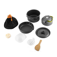 Ensemble de cuisine de camping en métal écologique, pot et poêles pour le sac à dos, pique-nique, randonnée, ustensiles de cuisine compacts, design moderne Maitian