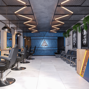 Özel Tasarım Lüks Mavi Tonlu Kuaför Salonu Düzeni Tasarımı Özel Ölçü Vitrinler Tek Noktadan Ticari Alan Özelleştirme Hizmeti - Product Image 3