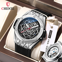 Jam Tangan Mekanik Berongga Berkualitas Tinggi dengan Tali Silikon, Jam Tangan Otomatis Pria Mewah, Stylish, Trendi, dan Tahan Air