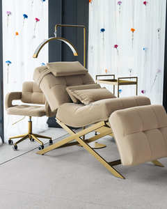 Gran oferta, salón de belleza simple, cama de spa facial con pestañas curvas, mesa de masaje reclinable en forma de <span class=keywords><strong>S</strong></span> ajustable, cama - Product Image 1