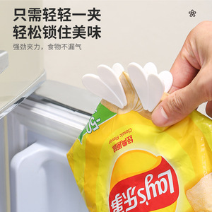 Daisy Petal Magnetic Seal <b>Clip</b> For Snacks Food Bags Multifunction Refrigerator Magnet Pink White 6Pcs Each - Product Image 2