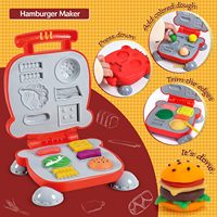Kit de 3-en-1 pour machine à pâte à modeler : outils, accessoires, machine à crème glacée, à nouilles et à hamburgers – Jouets alimentaires pour créations culinaires de cuisine d'imitation
