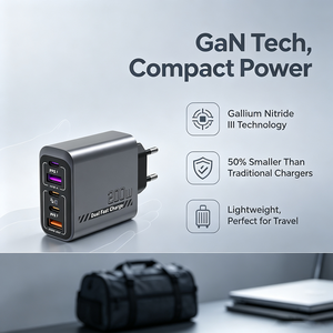 200W GaN Ladegerät EU UK US Stecker Multi-Port USB-A USB-C Netzteil PD PPS Schnellladung für Laptop Mobiltelefon - Product Image 2