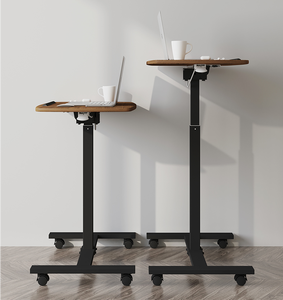 Table d'ordinateur réglable <span class=keywords><strong>petit</strong></span> support bois support pour ordinateur portable Portable multifonctionnel Mobile assis support <span class=keywords><strong>bureau</strong></span> <span class=keywords><strong>sur</strong></span> roues - Product Image 5