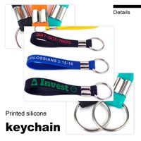 Porte-clés en silicone personnalisé avec logo promotionnel, impression en relief