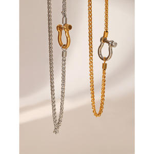 Stainless Steel <strong>Unique</strong> Hypoallergenic <strong>Silver</strong> Gold Chain <strong>Necklace</strong> Women Chic Fashion Ornament - Product Image 4