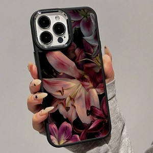 Nouvelle <span class=keywords><strong>Coque</strong></span> de Téléphone Rose Violet Romantique Fleur de Lys pour <span class=keywords><strong>iPhone</strong></span> 17 16 <span class=keywords><strong>Pro</strong></span> <span class=keywords><strong>Max</strong></span>, Électroplaquée Argentée avec Grande Protection d'<span class=keywords><strong>Objectif</strong></span> - Product Image 2