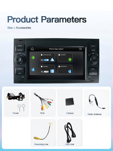 Système multimédia automobile Linux 7 pouces 2DIN avec écran tactile et aide au recul pour <span class=keywords><strong>Ford</strong></span> Mondeo Focus <span class=keywords><strong>C</strong></span>-<span class=keywords><strong>Max</strong></span> Galaxy S-<span class=keywords><strong>Max</strong></span> Fiesta, autoradio vidéo - Product Image 6