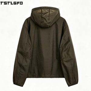 Oem Odm Running Waxed Jacket Waterproof Windbreaker Technical Fabric Gorpcore Hooded Coat Wholesale Bulk - Product Image 4