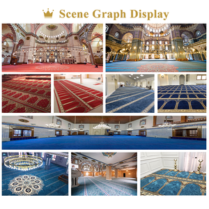 Prix d'usine Rouleau de tapis de prière musulman mur à mur classique Fil PP Masjid Tapis De Priere Fabriqué à la machine pour les hôtels Plancher de la mosquée - Product Image 2