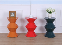 Table console d'angle en fibre de verre de couleur personnalisée, style européen moderne, pour entrée, salon ou bureau - Facile à nettoyer