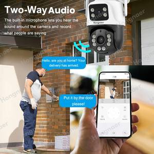 Caméra de sécurité extérieure intelligente WiFi Hongnaer 8MP 4K PTZ, double objectif 360°, application <span class=keywords><strong>ICSee</strong></span>, caméra IP WiFi CCTV sans fil - Product Image 3