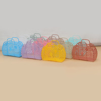 Panier de rangement de salle de bain en plastique en forme de diamant avec fermeture ouverte motif bonbon doux douche à main et panier de lavage