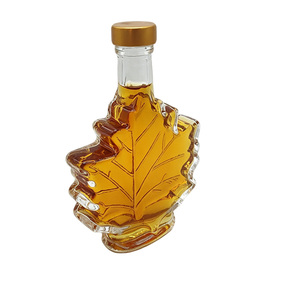Bouteilles diffuseuses en verre <span class=keywords><strong>de</strong></span> luxe en forme <span class=keywords><strong>de</strong></span> feuille d'érable pour sirop contre la toux, vin, whisky, <span class=keywords><strong>gin</strong></span>, boissons, avec couvercle - Product Image 2