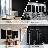 Panneau acoustique mural en polyester insonorisant noir auto-adhésif épaissi de 0,47 pouce pour traitement acoustique intérieur