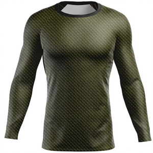 Vente en gros de spandex unisexe à sublimation personnalisée Concevez votre propre chemise de surf MMA Bj Compression avec motif d'impression durable - Product Image 1