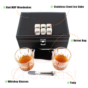 Caja <span class=keywords><strong>de</strong></span> cuero negro para whisky, cubo <span class=keywords><strong>de</strong></span> hielo reutilizable <span class=keywords><strong>de</strong></span> Metal <span class=keywords><strong>de</strong></span> acero inoxidable, piedra refrescante con <span class=keywords><strong>gafas</strong></span> <span class=keywords><strong>de</strong></span> whisky, regalo perfecto - Product Image 3