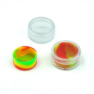 <b>Custom</b> Logo Wholesale Colorful 5ml 7ml 10ml Silicone Jar Container Acrylic Box for Rolling Tray Shop - Product Image 5