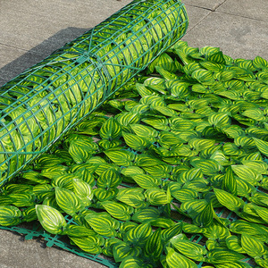 Clôture en feuilles artificielles vert foncé en plastique, prix d'usine, utilisée pour la décoration de balcon, cour, patio, jardin - Product Image 5