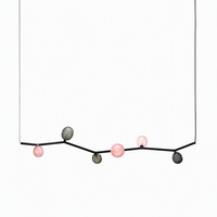 Lustre LED suspendu en verre transparent noir pour salle à manger, îlot de cuisine, base E26, hauteur réglable, style moderne minimaliste