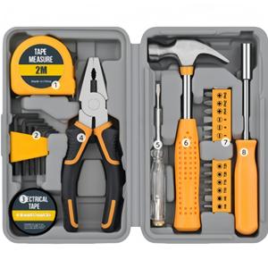 Kit d'outils de réparation pour la maison, 37x28x8cm, avec étui, en acier à haute teneur en carbone, pour la rénovation et la fixation des bâtiments - Product Image 2
