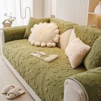 Coussin de canapé sectionnel en chenille de luxe, housse antidérapante épaisse et moelleuse haut de gamme pour l'hiver, motif flocon de neige, tissu géométrique accessible