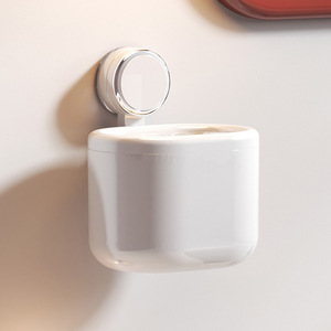 Suction Mounted Bathroom Storage Bin Oval Shape Durable Wall Mount For Cosmetic And Towel Storage - Product Image 4