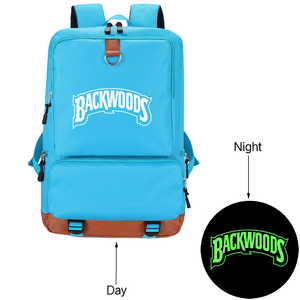 Hot sale Luminous backwoods cigar backpack for boys men backwoods print bag laptop shoulder knapsack packsack bag