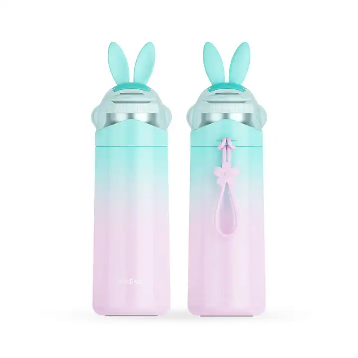 350ml lindo conejo orejas botella de agua lindo elegante frasco de
