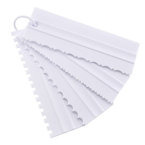 Plastic Scraper Set 4 Piece Double Sided Baking Tool For Cake Butter Frosting Dough Cutting Reusable Rectangle Shape - Product Image 5