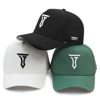 Gorra de 5 Paneles de Poliéster de Secado Rápido y Transpirable de Alta Calidad HS41, con Visera Curva, Logotipo con Impresión Holográfica Personalizada, Unisex, para Ciclismo y Senderismo