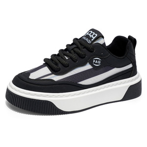 Baskets blanches pour femme, nouvelle collection automne 2026, style plateforme à talon épais, chaussures pour femme pour tenue décontractée et sportive - Product Image 4