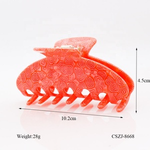 CANYUAN-Pinza de mandíbula para mujer, Logo de pelo personalizado, de madera naranja, acetato acrílico, pinza para el pelo, gran oferta - Product Image 2