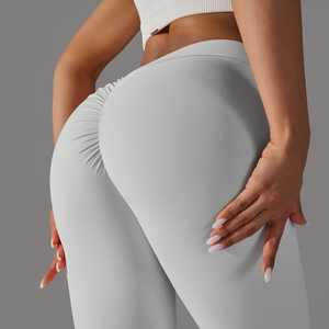 Nuevos Leggings de Moda con Cintura Alta <span class=keywords><strong>para</strong></span> Entrenamiento y Efecto Push-Up <span class=keywords><strong>para</strong></span> <span class=keywords><strong>Mujer</strong></span>, Pantalones de <span class=keywords><strong>Yoga</strong></span> <span class=keywords><strong>para</strong></span> Gimnasio con Corte en V en la Espalda y Trasero Fruncido con Cierre de Cintura Elástica - Product Image 3