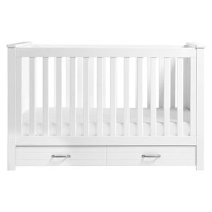 3-in-1 Convertible Modern Wood Crib <strong>Cot</strong> Stylish Wooden Furniture for Kids Large Bottom <strong>Drawer</strong> Bedroom Hospital School Hotel Use - Product Image 3