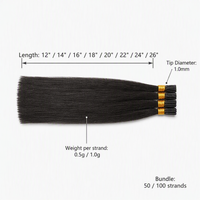 Extensions de cheveux blondes 613 platine I-Tip vierges pré-collées à la kératine en gros