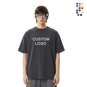 Wholesale Custom Logo 100%Cotton T-shirt Comfortable Breathable Soft T Shirt Streetwear Blank Plain Loose Fit Mens Tshirt - Product Image 1