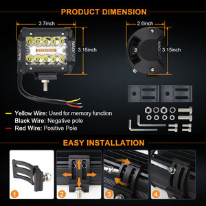 NAO – nouveau stroboscope de synchronisation ambre blanc 6 Modes d'éclairage 4x4 Led barre lumineuse avec faisceau de câbles personnalisé Mode faisceau fonction de réinitialisation de la mémoire - Product Image 3