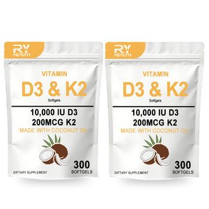 Suplemento Alimenticio <span class=keywords><strong>para</strong></span> Adultos, Directo <span class=keywords><strong>de</strong></span> Fábrica, 30/60/90 Cápsulas Blandas <span class=keywords><strong>de</strong></span> Vitamina D3+K2, Excluye Recién Nacidos - Product Image 2