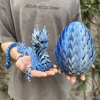 Ensemble d'œufs de dragon en verre imprimés en 3D, figurine articulée du Roi Dragon, ornements en pierres précieuses, vente en gros, thème animal, maternité