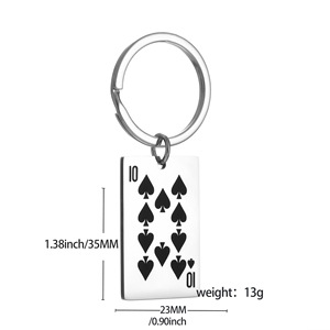 Porte-clés pendentif personnalisé pour sac à dos, motif As <span class=keywords><strong>de</strong></span> <span class=keywords><strong>Pique</strong></span> à Roi <span class=keywords><strong>de</strong></span> <span class=keywords><strong>Pique</strong></span>, en acier inoxydable, design créatif, carte <span class=keywords><strong>de</strong></span> poker en métal - Product Image 5